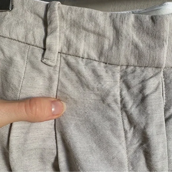 Aritzia Wilfred Sz 4 Effortless Linen Cream Tailored Office Pants - Picture 13 of 13